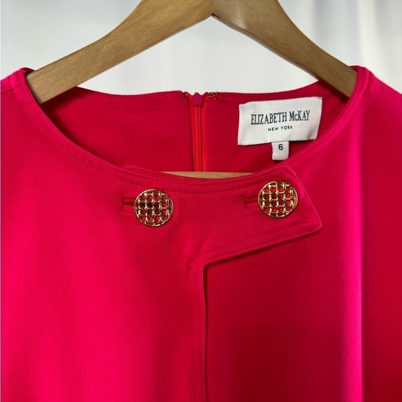 Elizabeth McKay Ponte 3/4 Sleeves Sheath Dress with Pockets in Pink Size 6 - Picture 3 of 5